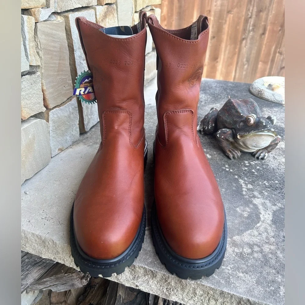 Men's Brown Leather steel toe work Boots Good Year Welt NWT Sz-29 (US 10.5) LocB